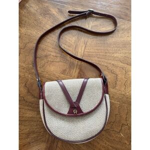 Etienne Aigner Leather Small‎ Crossbody Bag - vintage - Burgundy Leather